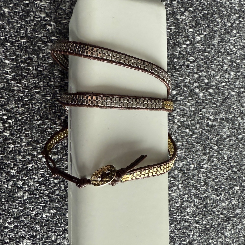 Nakamol Elegant Brown and Gold Wrap Bracelet similar to Chan Luu